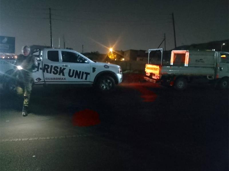 A stolen construction vehicle was recovered by Guardmax Security. The vehicle was found abandoned and no suspects were located.