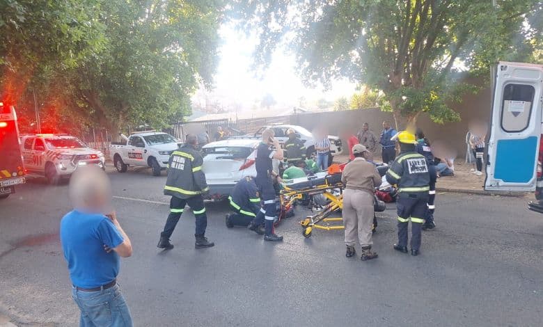 West Rand EMS shares more details about how the motorcycle collided with the vehicle on Viljoen Street this morning.