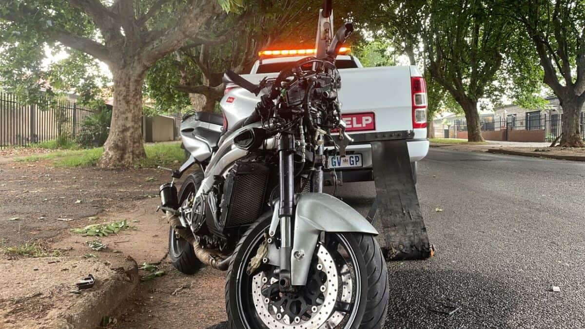 Paramedics and tow truck services responded to a crash in Viljoen Street this morning in which a motorcyclist was critically injured and his passenger also hospitalised.