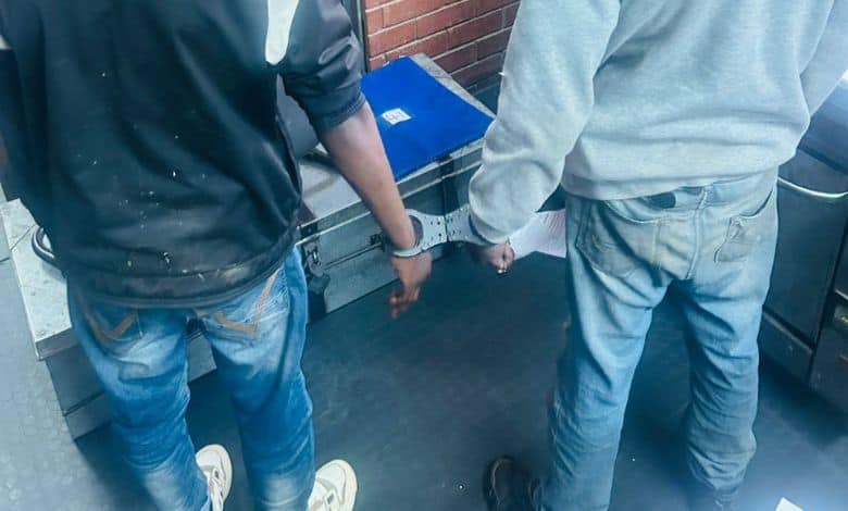 Three men were arrested after West Rand police discovered a large television during routine stop-and-search operations in the Randfontein CBD.