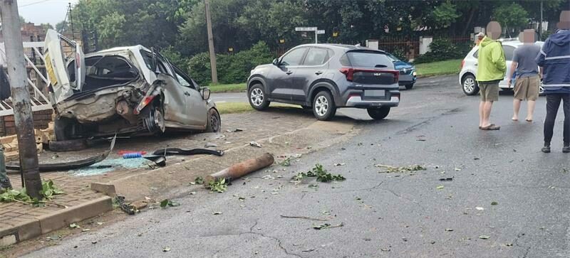 A vehicle veered off Voortrekker Road in Silverfields, smashing through a barrier and leaving the driver injured but alive.