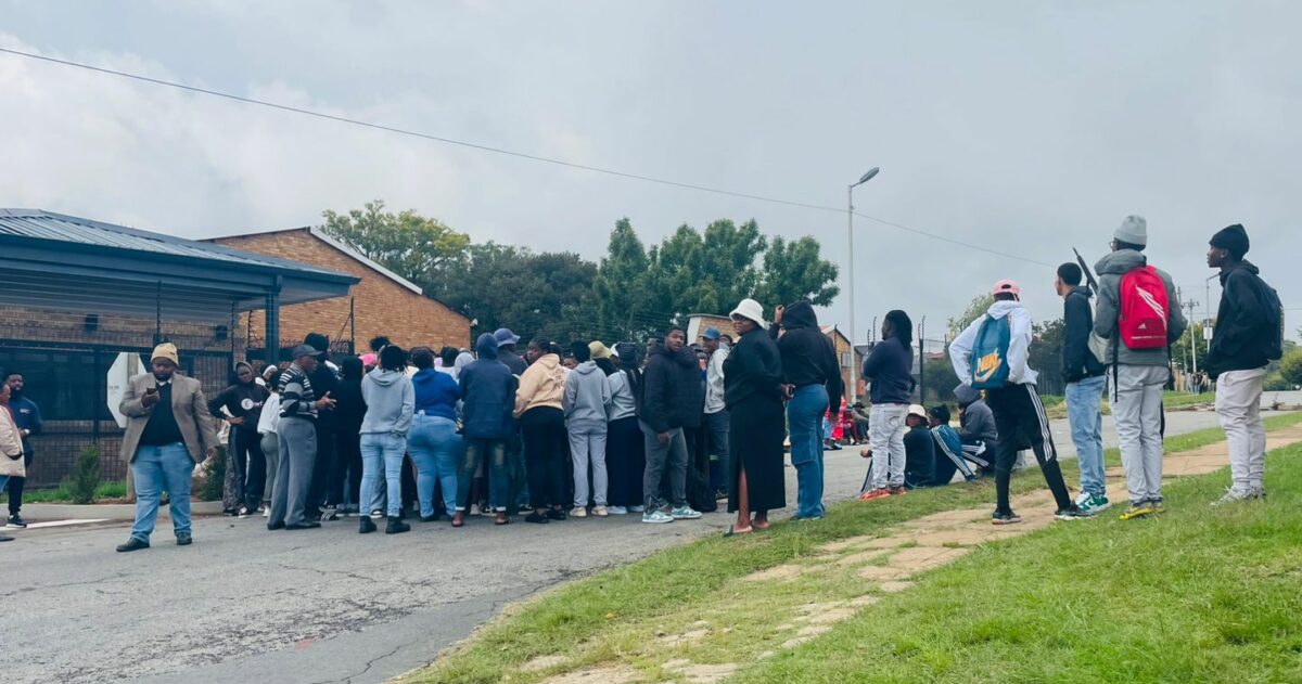 Traffic has been brought to a halt as students voice their frustrations in the streets of Krugersdorp West.