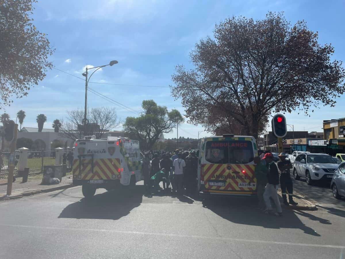 Six people were injured and taken to the hospital after rubber bullets were used to disperse protesters in the Krugersdorp CBD.