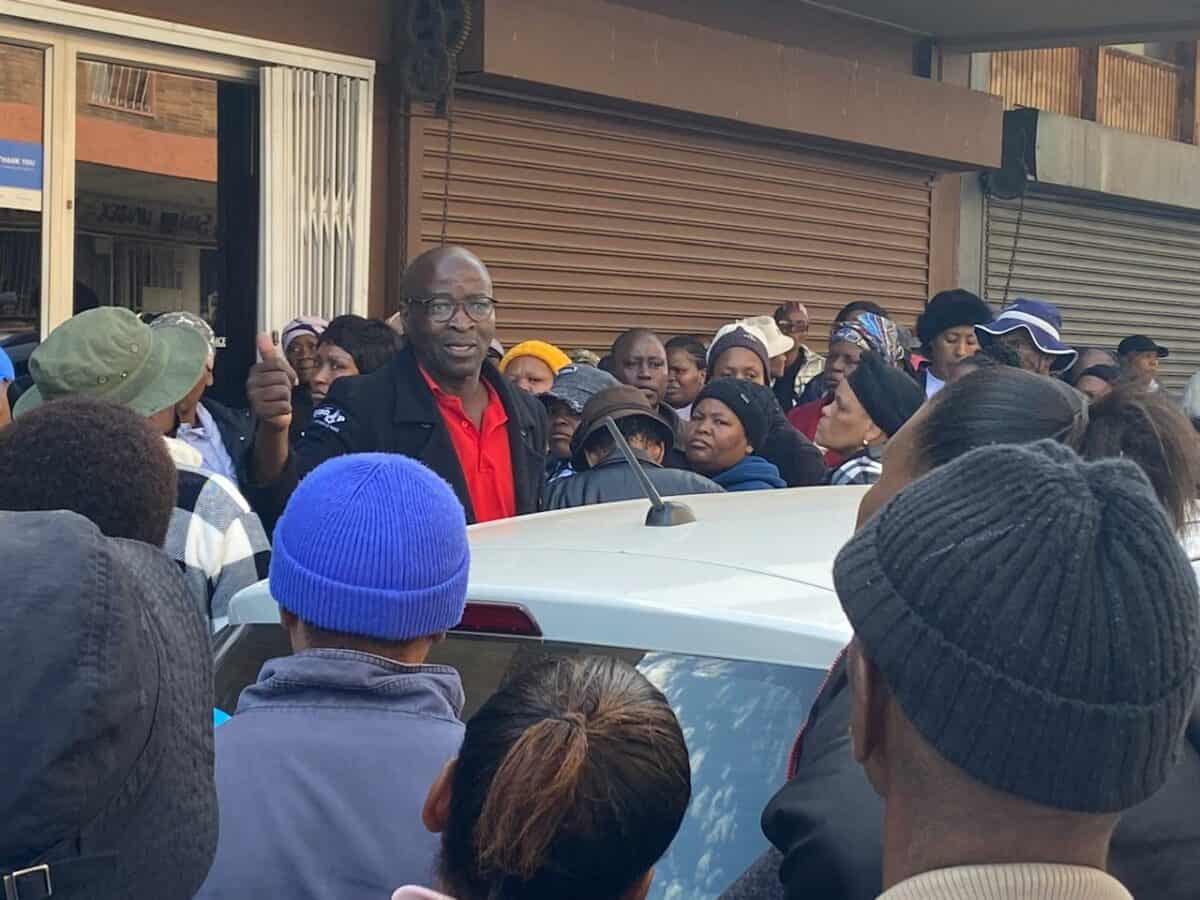 More than 200 people gathered at the Gauteng Department of Human Settlements offices to protest long waiting periods for RDP homes.