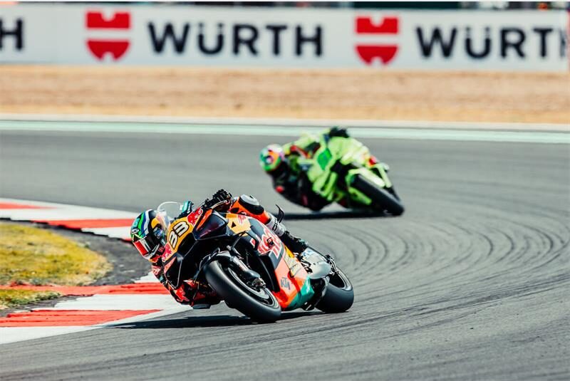 Brad Binder fought his way from 18th on the grid to eighth at the British MotoGP, climbing 10 places to secure a top-10 finish.