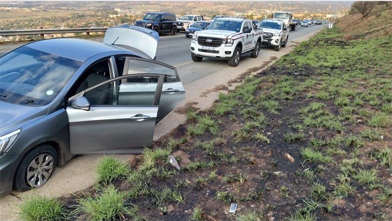 Stolen property and a getaway vehicle were recovered following a high-speed pursuit that started at a Strubens Valley fast-food outlet.