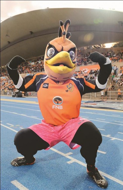 UJ's mascot, Hoopie, will be cheering his team on at the Varsity Sports Rugby Sevens tournament in Camp's Bay, Cape Town, this weekend. Photo: Swirling Light Photography
