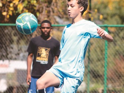 A FC Palmeros player during training.