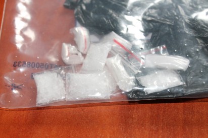 The white substance, believed to be crystal meth, found at a complex near Florida Lake. Photo: Mathilde Myburgh.