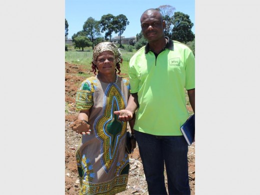 Local resident Lizzie Mashishi and Rodney Mudzuli from the Department of Social Development.