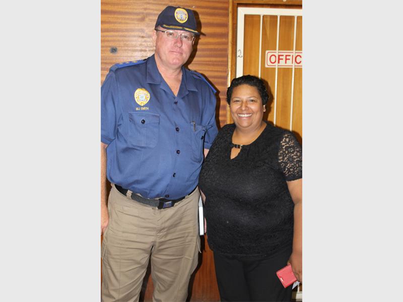 Mike Smith (Deputy Director and Regional Commander of JMPD) with René Benjamin (Ward 71 councillor).