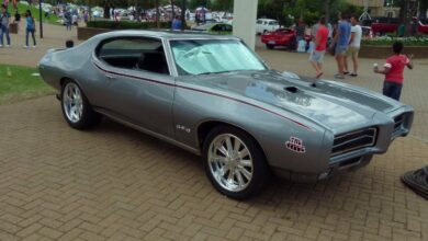 Rare muscle car, an early 1970s Pontiac GTO.