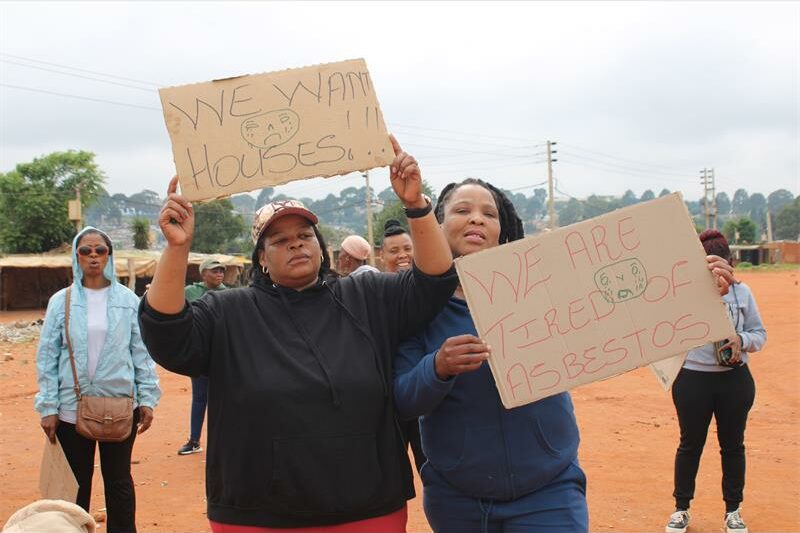 The community demands accountability over R1b that was allocated in 2015 for housing projects.