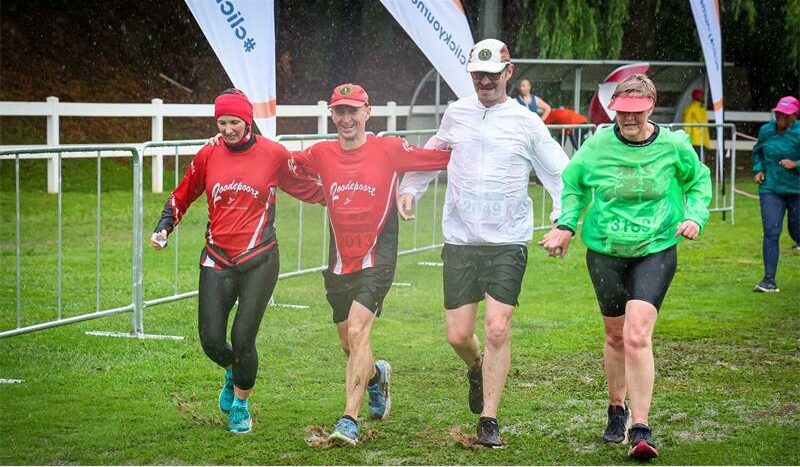 Sixteen runners braved the downpour at Pirates 10km.