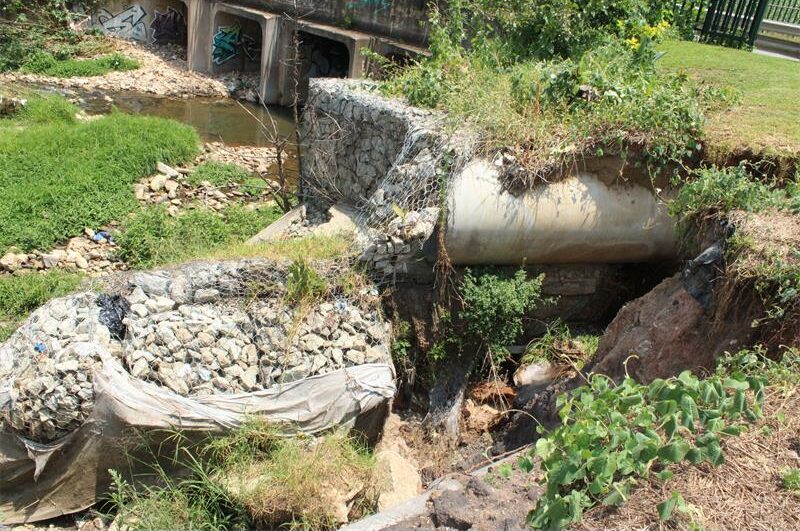 The damage has raised flooding fears among residents, and they question what will happen when the rainy season begins.