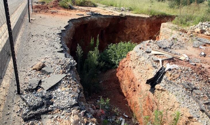 The sinkholes in different parts continue to cause inconvenience to residents.