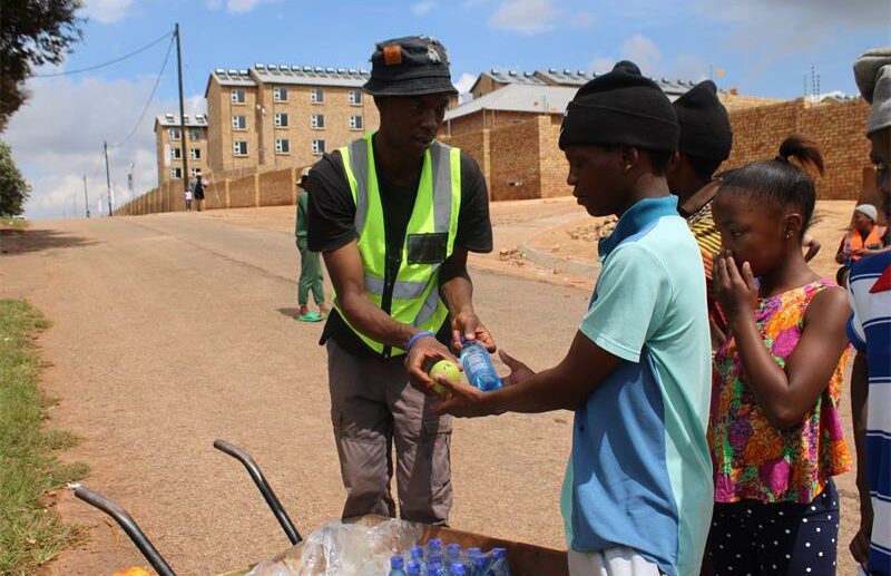 The clean-up campaign focused on the sports ground and the surrounding areas.