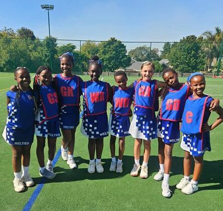 Weltvreden Park's netball players make their at a tournament hosted by Laerskool Roodekrans.