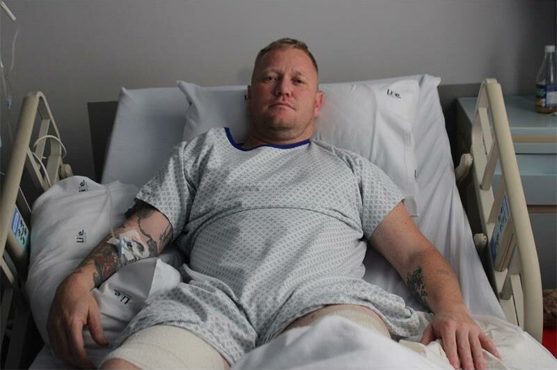 The officer, who has spent 13 years in law enforcement, says it is the first time he has been wounded in the line of duty.