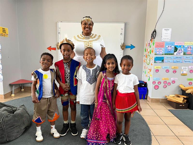 Learners and staff showcased South Africa's diverse traditions through traditional attire and cultural activities.