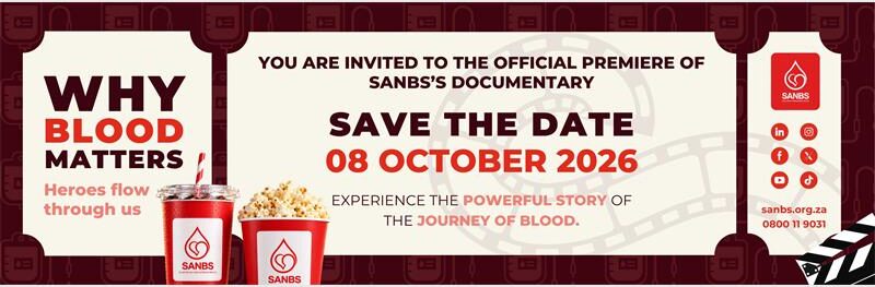 Ever wondered where your blood goes after you donate? SANBS’ new documentary reveals the journey from donor to patient as it marks 25 years of saving lives.