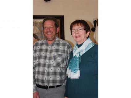 Prof David Medalie congratulates Ms Jill Jacques.