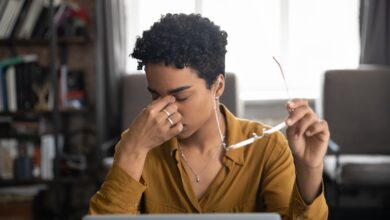 Tired,Young,African,Freelance,Employee,Tired,Of,Work,At,Laptop
