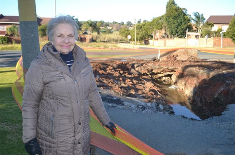 The damage was caused by a failed stormwater junction box beneath the surface, and residents hope the issue will be resolved by the end of July.