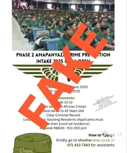 The Gauteng Department of Community Safety has urged job seekers to be cautious of fraudulent job adverts for wardens circulating.