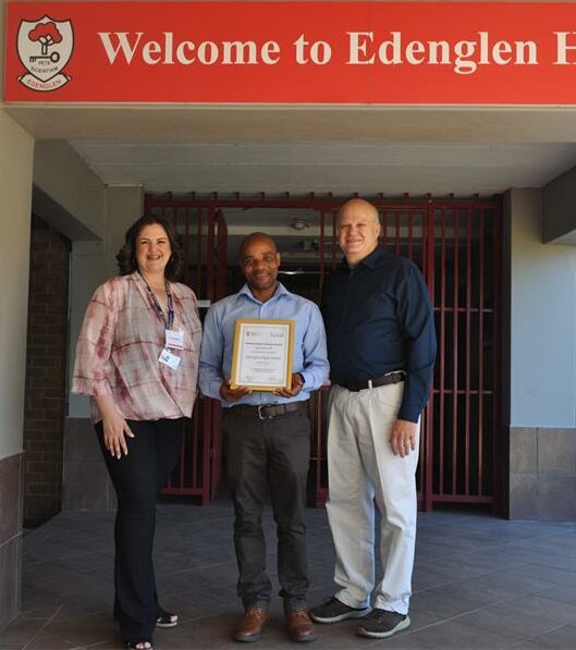 Mr Mambika from Edenglen High School receives district recognition for excellence in mathematics literacy.