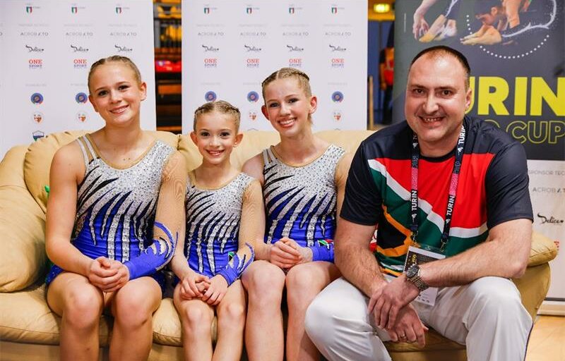 The talented Level 12 Women’s Trio from Masters Gymnastics Club has won three gold medals and a silver at the national championships, earning their third consecutive South African title and advancing closer to next year’s World Age Group Championships.