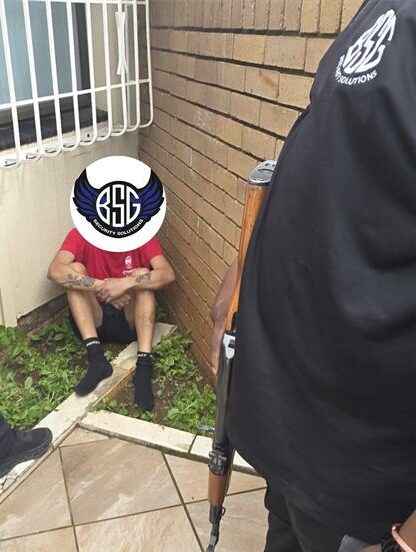 Victims of a home invasion in Bedfordview are unharmed after a security company apprehended a man on their property.