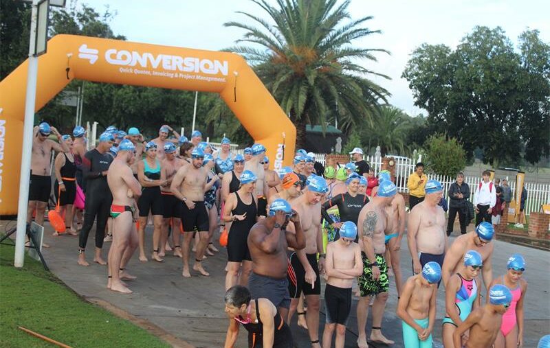 Dozens of swimmers tested their endurance at CR Swart Dam during the inaugural open-water race.