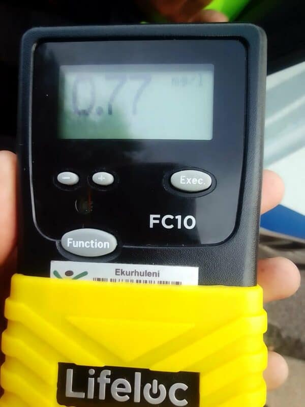 The two drivers were arrested after failing breathalyser tests during a routine traffic stop in Edenvale.