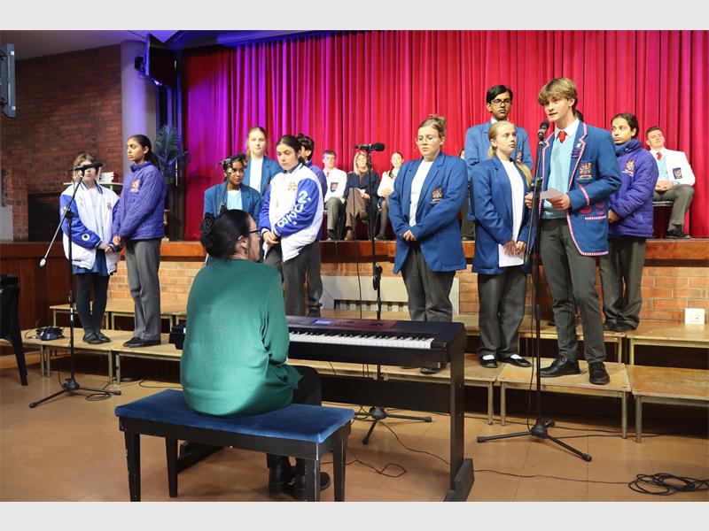 Speakers at the Youth Day Assembly held at Saheti School encourage current youth to use resources at their disposal to address pressing issues faced by this generation.