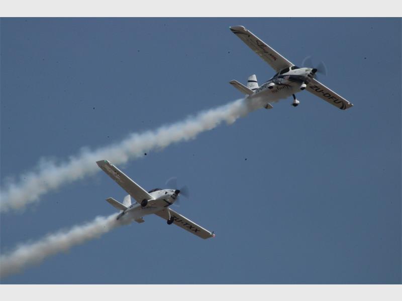 Aviation enthusiasts flocked to Rand Airport as the airshow returned after a three-year break, featuring aerobatic teams, skydivers, aircraft displays and family entertainment.