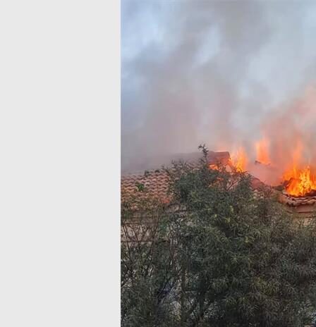 A family of three escaped unharmed in a volatile fire which guttered the entire roof of a double-storey apartment in Eden Glen, Edenvale.