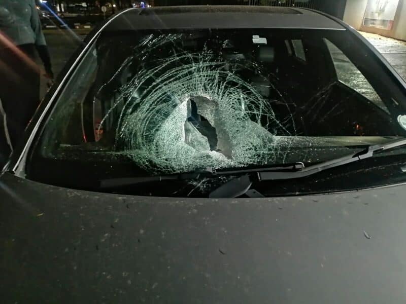 Motorists are urged to remain vigilant on the N12 after a rock-throwing incident damaged a vehicle’s windscreen.