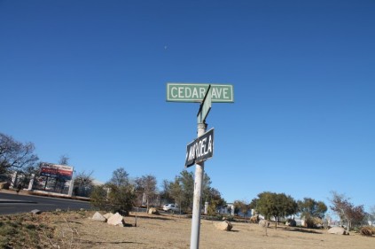 Another sign calling the road Cedar Avenue