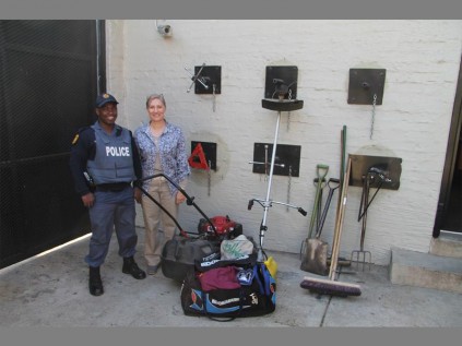 GOOD RECOVERED: Helen de Kock and Constable Billy Mongale of the Douglasdale police station. 