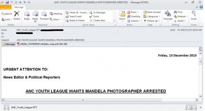 LATE FOR THE PARTY: ANC Youth League's statement was first received on 13 December, hours after it was proven to be fake.