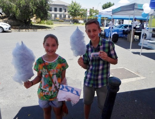 Ava and Cole Turner enjoying their Candy Floss from LG and Prizes from DSTV.