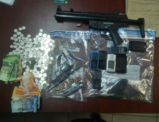 DIEPSLOOT: The two handguns and other items recovered during operations in Diepsloot.
