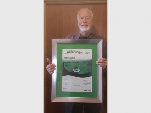 FIRST PLACE: Anthony Duigan holds up the Water Efficiency and Management Award given to Armour.