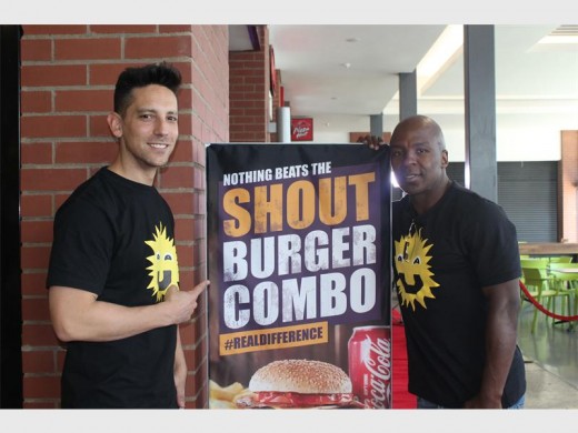 PAVING A GOOD FUTURE: Shout founders, Daniel 'Danny K' Koppel and Kabelo Mabalane launch the Shout burger combo in partnership with Steers to help build libraries in disadvantaged communities.