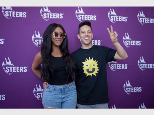 SUPPORT: Rapper Nadia Nakai and Shout co-founder, Danny K at the Steers Shout Burger #RealDifference launch.