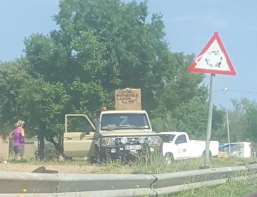An image of the men in the area who are believed to be searching for a tiger.