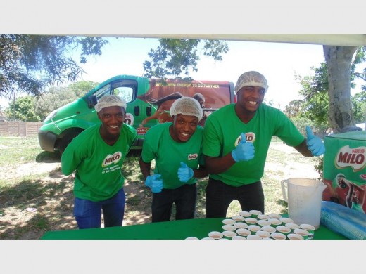 Milo employees are enthusiastic about the sports day at Witkoppen School.
