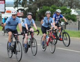 Racers are in high spirits as they cycle in the 947 Ride Joburg race. Photo: Khomotso Makgabutlane