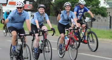 Racers are in high spirits as they cycle in the 947 Ride Joburg race. Photo: Khomotso Makgabutlane